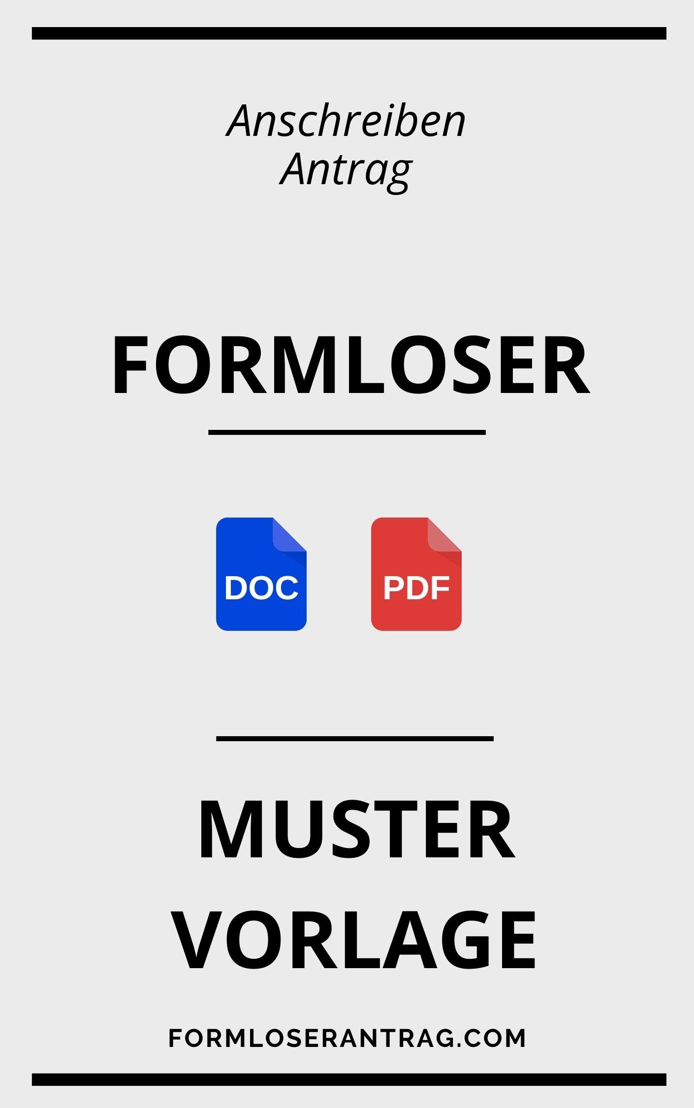 Anschreiben Formloser Antrag