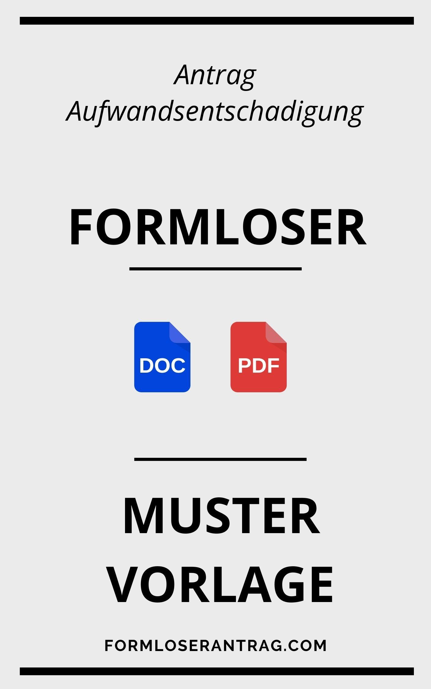 Formloser Antrag Aufwandsentschädigung