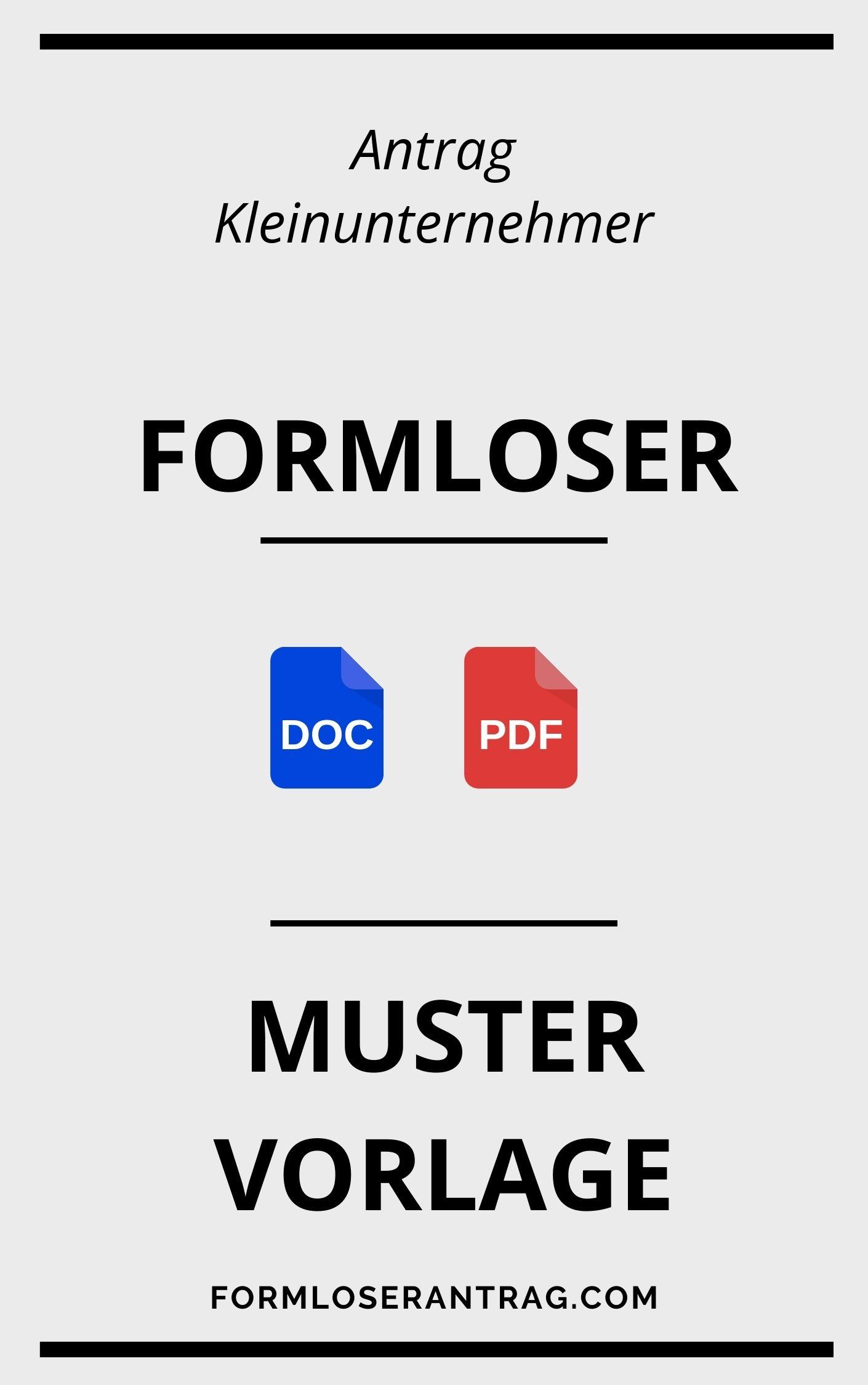 Formloser Antrag Kleinunternehmer