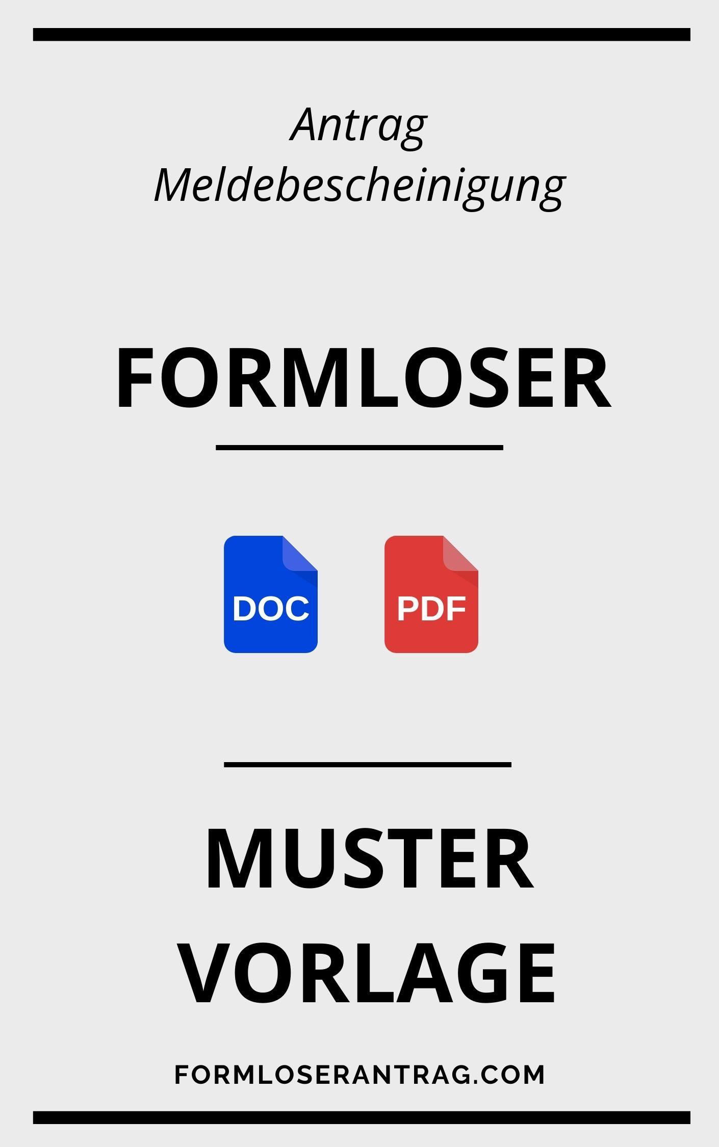 Formloser Antrag Meldebescheinigung